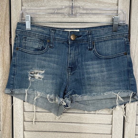 Love H8 Pants - LOVE H8 Cutoff Distressed Stretch Denim Jean Shorts with Floral Pockets-27